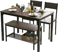 Open Box Soges, 43" 4 Person Dining Table Set, 2 C