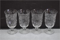 4 Fostoria Willowmere Iced Tea Glasses