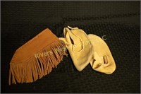 Native American Youth Moccasins And Knife Sheath