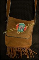 Native American Beaded Leather Bag