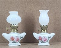 Mini Rose Oil Lamps - set of 2