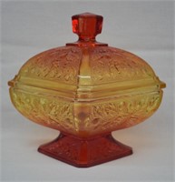Vintage Jeannette Two-tone Glass Candy Dish
