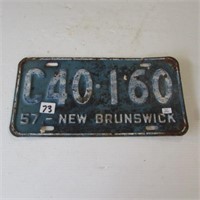 1957 NB LICENCE PLATE