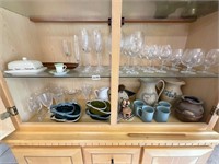 Pottery, glasses, all glassware
