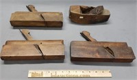 4 Antique Carpenters Wood Planes