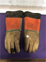 HEAVY Electrical Gloves Rubber Inside of Leather