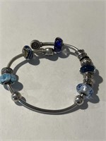 Sterling Glass Bead Bracelet