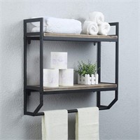 2-Tier Industrial Bathroom Shelves  Black