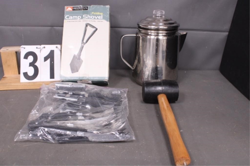 Camp Shovel - Coffe Pot - Silverware - Rubber -