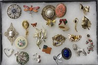 Lot of Broches, Pins, and More