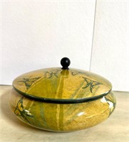 Large Ceramic Butterfly Coffee Table Lidded Box