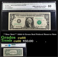 **Star Note** 2006 $1 Green Seal Federal Reserve N