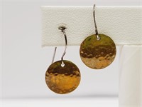 Vintage Hammered Brass Earrings