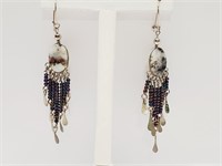 Agate and Glass Earrings