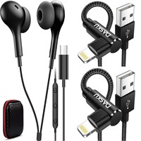 NEW $34 USBC Earbuds & 2PK 10FT(each)Iphone Cables