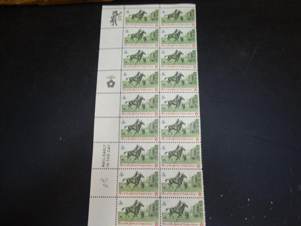 Spirit of Independence Unused 8 Cents U.S. Stamps