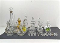 Vintage Glass Cruets And Toppers