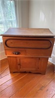 Antique hinge top wash stand side table, with
