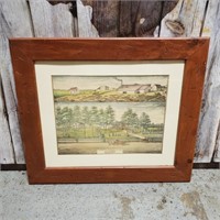ANTIQUE ANCASTER FRAMED PRINT LOCAL HISTORY