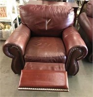 Leather Reclining Chair with Nailhead Trim