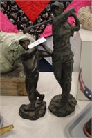 2PC GOLFER SWINGIN STATUES