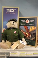 2PC 1 TEX BEAR 1 WINGS OF TEXACO DIE CAST BOTH NOS