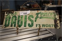 VINTAGE ROB DAVIS FENCE FT WORTH METAL SIGN