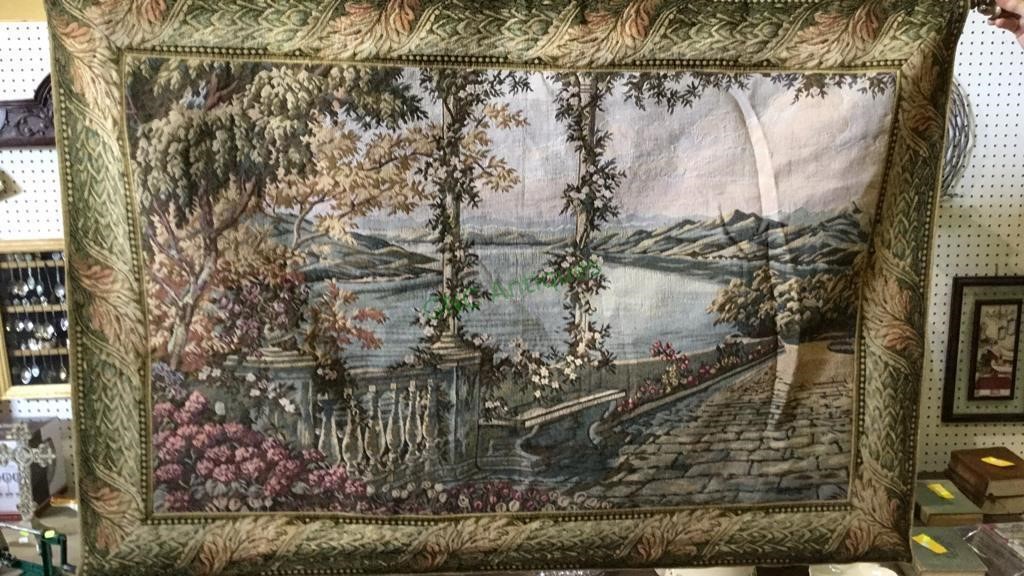 Beautiful wall hanging tapestry of outdoor garden