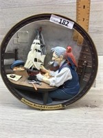 NORMAN ROCKWELL SHIP BUILDER PLATE WITH STAND NORM