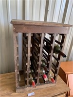 Wine Rack & Empty Bottles