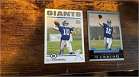 2 Cards Lot of Eli Manning #111 and #10