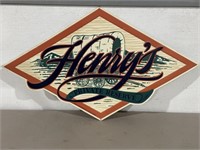 HENRY'S PRIVATE RESERVE TIN SIGN 32" ACROSS