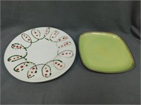 Pottery large serving platter, 12" W, once again