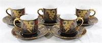 Gold-Trimmed Fine Porcelain Cup & Saucer Sets