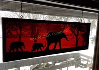 Red Glass Elephant Window Hanging