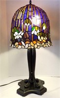Tiffany Style Stained Glass Lamp w/Claw Foot Base