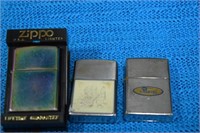Three Vintage Zippo Lighters