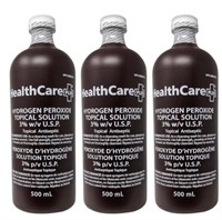 3 Pack Hydrogen Peroxide 3% USP 500ml