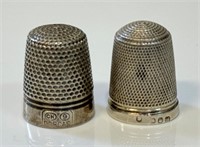 TWO LOVELY ANTIQUE HALLMARKED STERLING THIMBLES