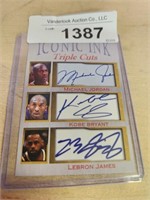 Iconic Ink Triple Cuts Basketball Card, Jordan,