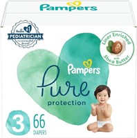 Pampers Pure  Diapers Size 3, 66 Count