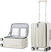 Hanke Carry On Luggage 20'' - Ivory White