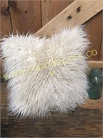 Trendy faux fur throw pillow