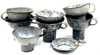 (8) Enamel Granitewear Mason Jar Wide Funnels