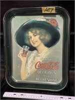 VINTAGE COCA-COLA TRAY, HOLES, 13" X 11"