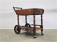 Angel Pazmino Leather Bar Cart Tea Trolley