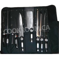 Chef knife set with Roll Up carry case