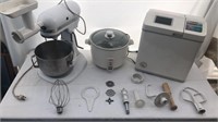 Kitchen Aid mixer w/accessories & kitchen