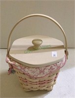 Longaberger hope basket with charm, lid