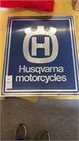 Husqvarna motorcycles metal sign  14 x 16 inches